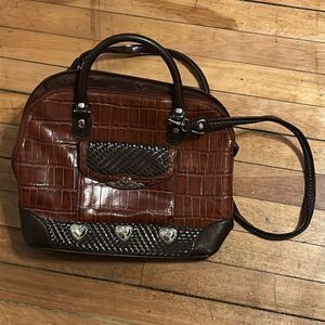 EUC Vintage M.C. Marc Chantal Brown Braided Woven Crossbody Purse